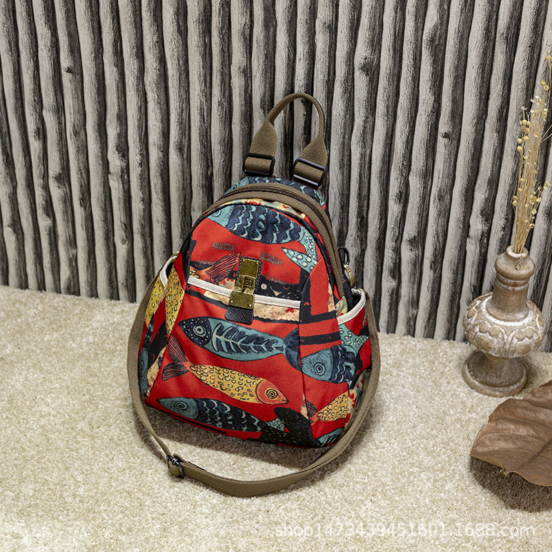 Women's Ethnic Style Waterproof Oxford Cloth Backpacks