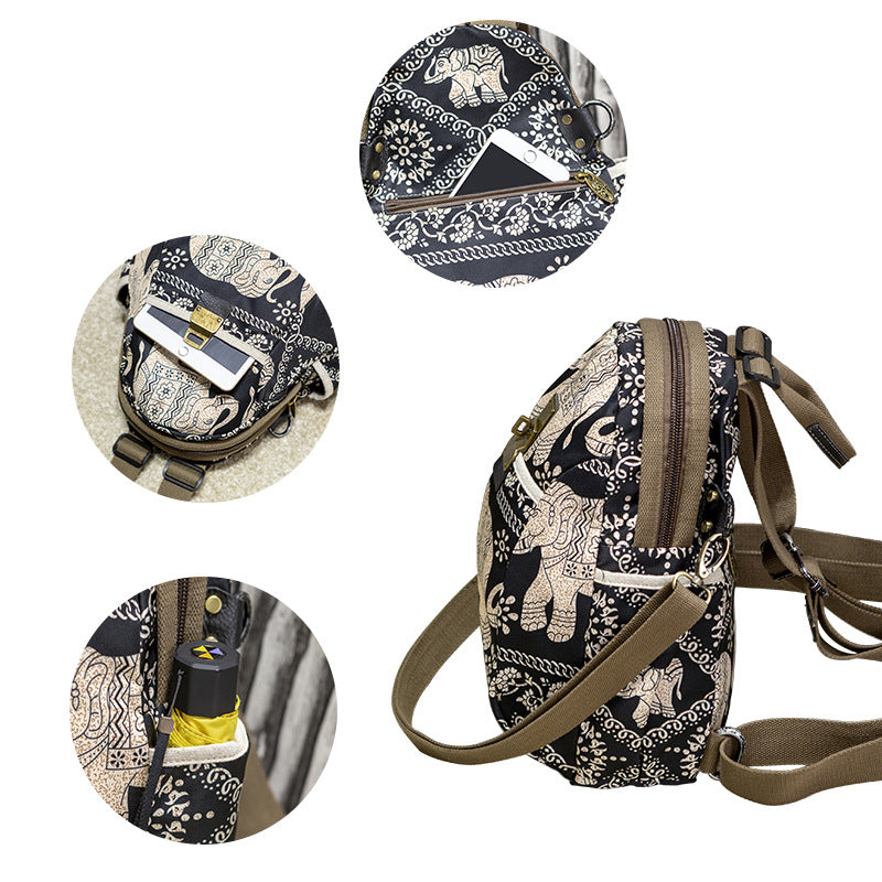 Women's Ethnic Style Waterproof Oxford Cloth Backpacks