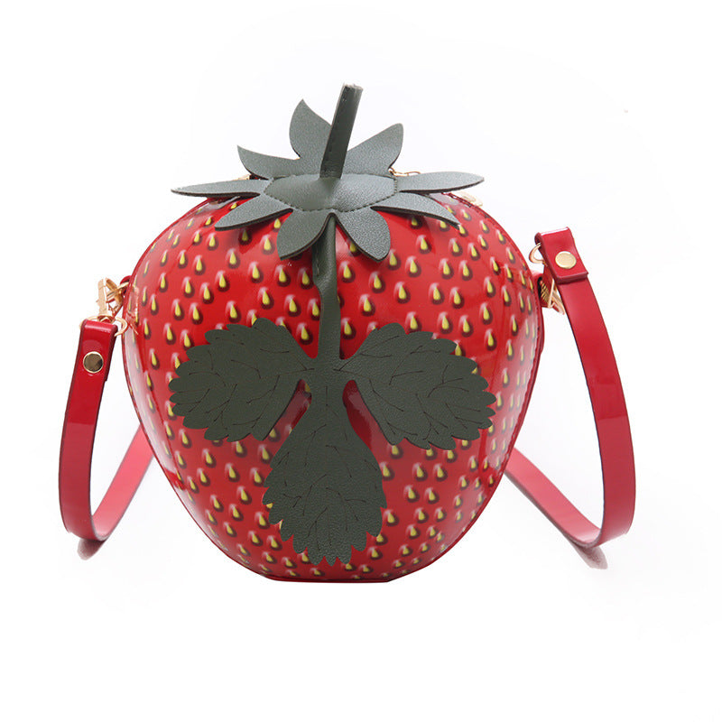 Women's Personalized Apple Pouch Two-color Glossy Hard Shoulder Bags