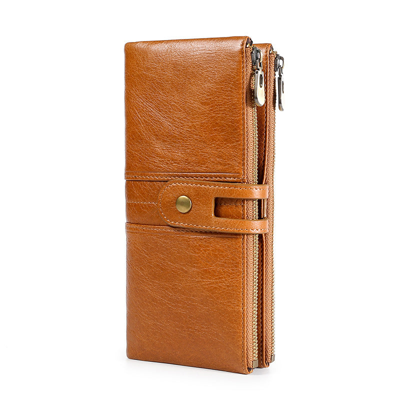 Women's & Men's & Top Layer Leather Long Cowhide Ladies Wallets