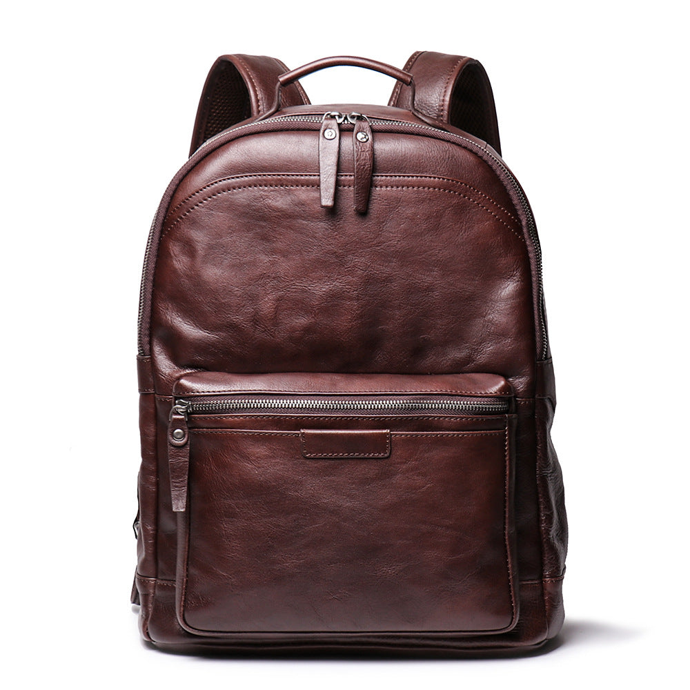 Men's Beautiful First Layer Cowhide Retro Backpacks