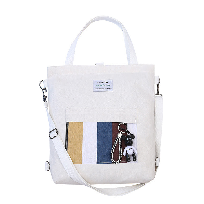 Vertical Spring Canvas Class Large Capacity Shoulder Bags