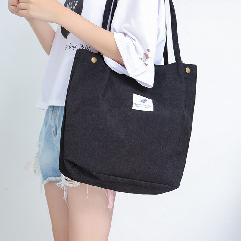 Women's Large Capacity Totes Shopping Canvas Corduroy Shoulder Bags