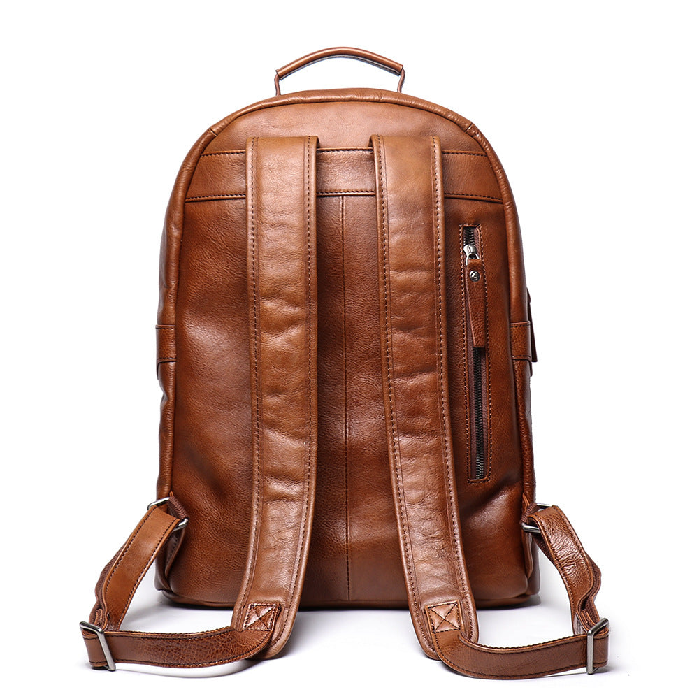 Men's Beautiful First Layer Cowhide Retro Backpacks