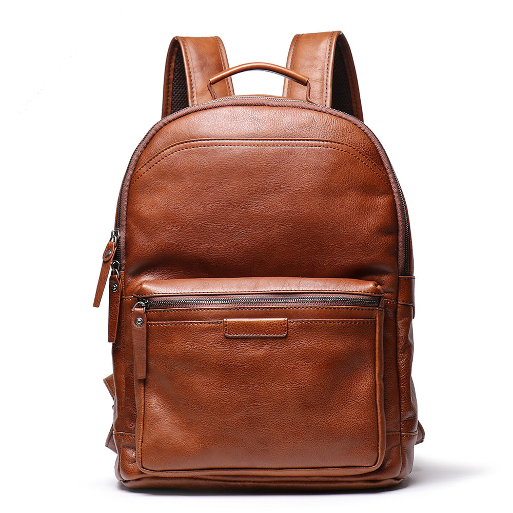 Men's Beautiful First Layer Cowhide Retro Backpacks