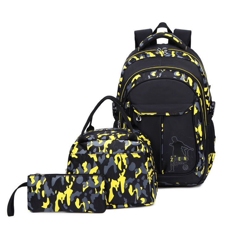 Women's & Men's & Three-piece Set Lunch Contrast Color Backpacks