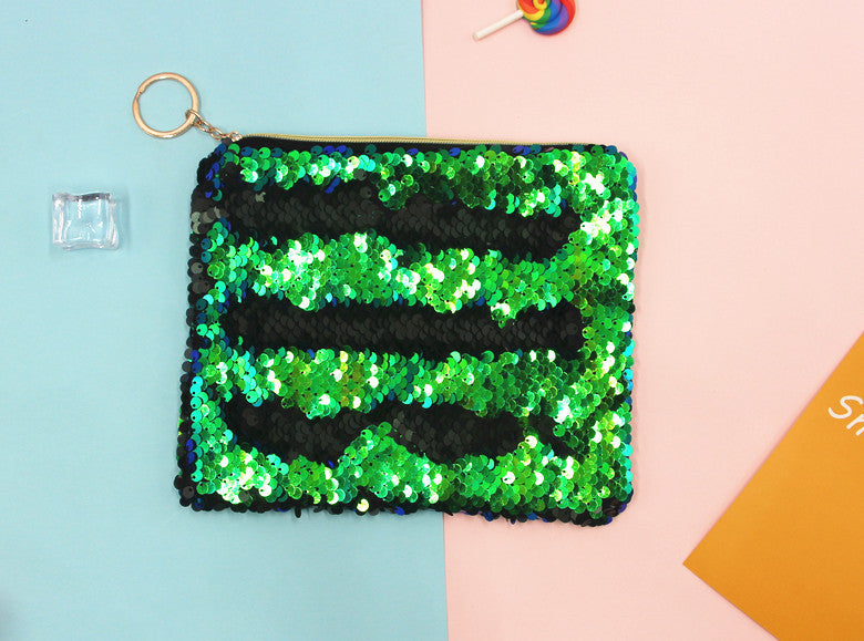 Fashion Makeup Storage Sequins Toggle Color Changing Cosmetic Bags