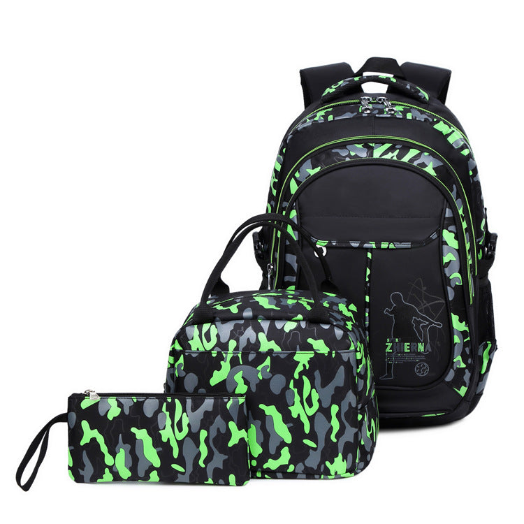 Women's & Men's & Three-piece Set Lunch Contrast Color Backpacks