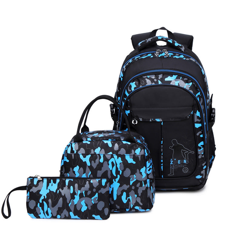 Women's & Men's & Three-piece Set Lunch Contrast Color Backpacks