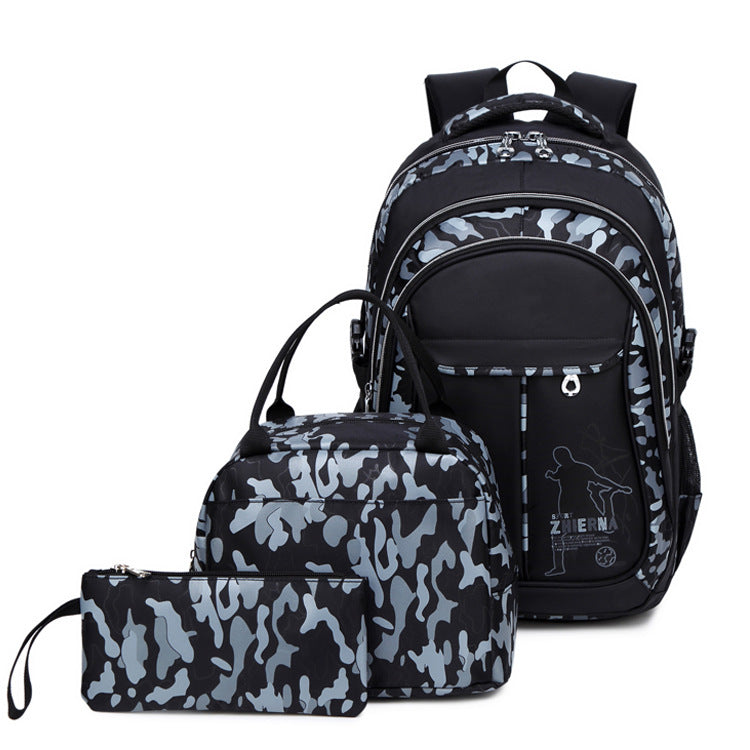 Women's & Men's & Three-piece Set Lunch Contrast Color Backpacks