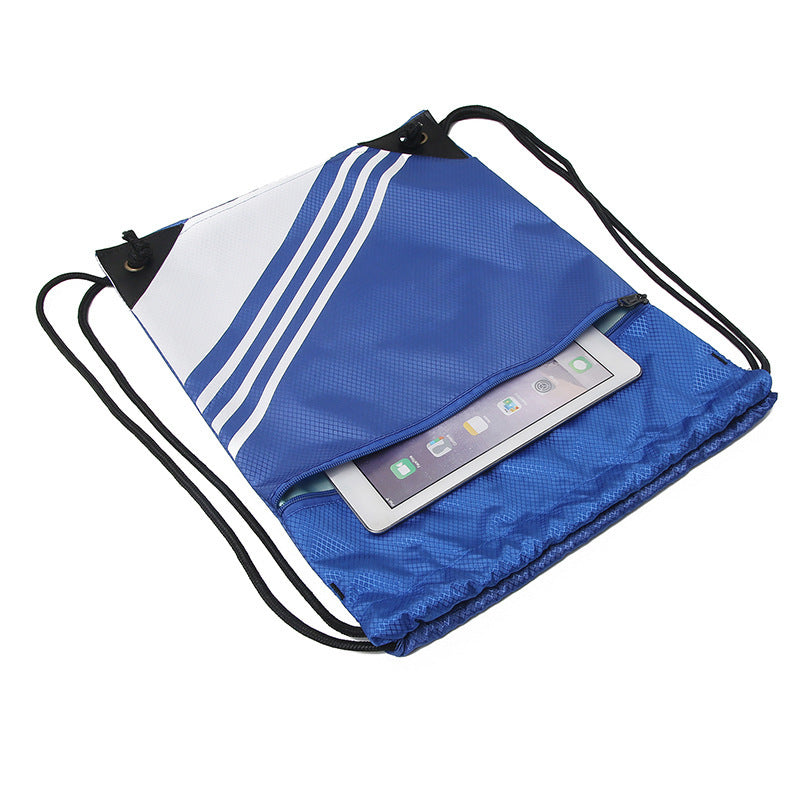 Zipper Drawstring Simple Nylon Leisure Pocket Sports Backpacks