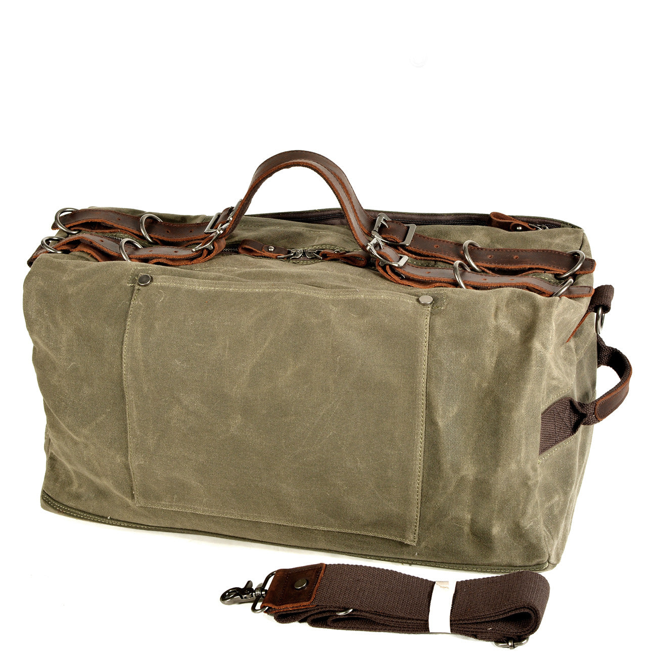 Military Distressed Thick Oil Wax Canvas Solid Bags