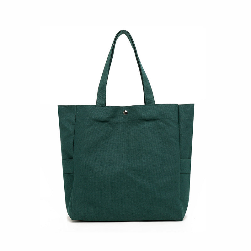Women's Korean Style Solid Color Large Capacity Artistic Shoulder Bags