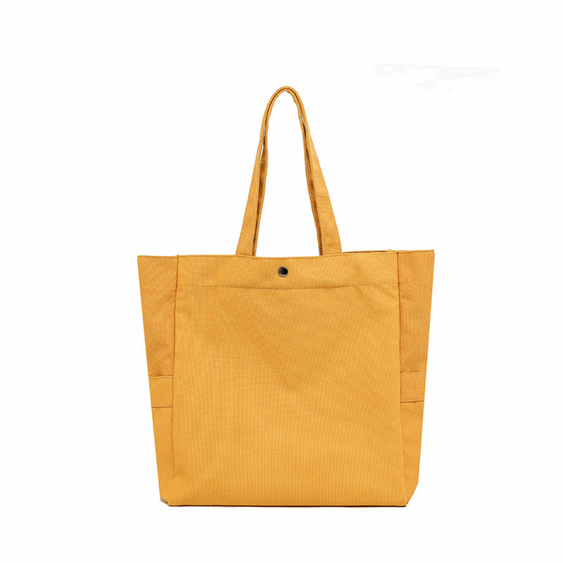 Women's Korean Style Solid Color Large Capacity Artistic Shoulder Bags
