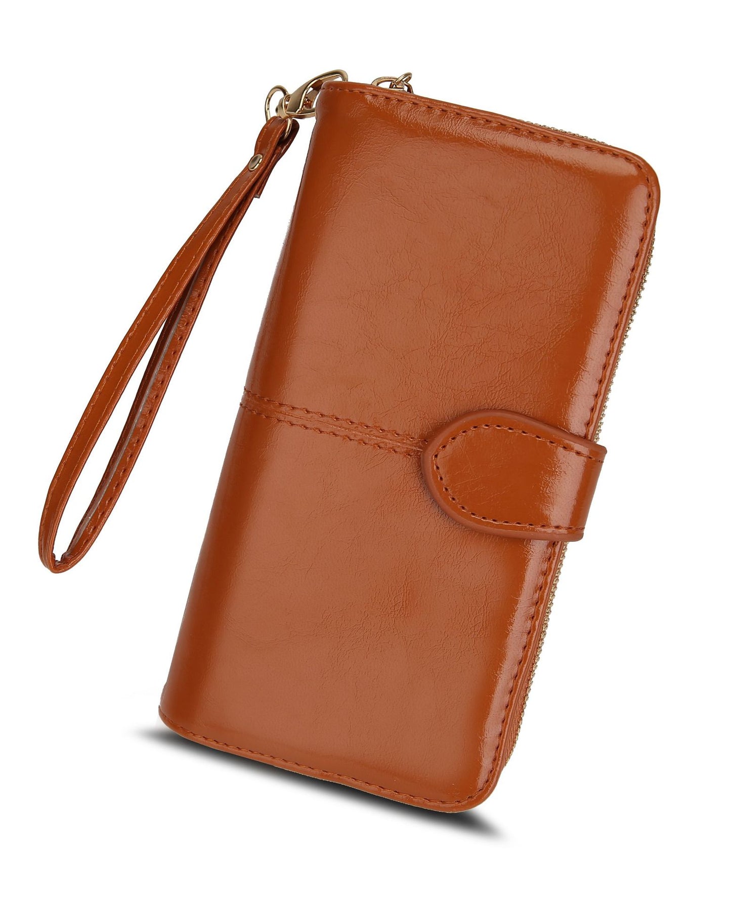 Women's Oily Leather Retro Oil Wax Skin Mobile Long Ladies Wallets
