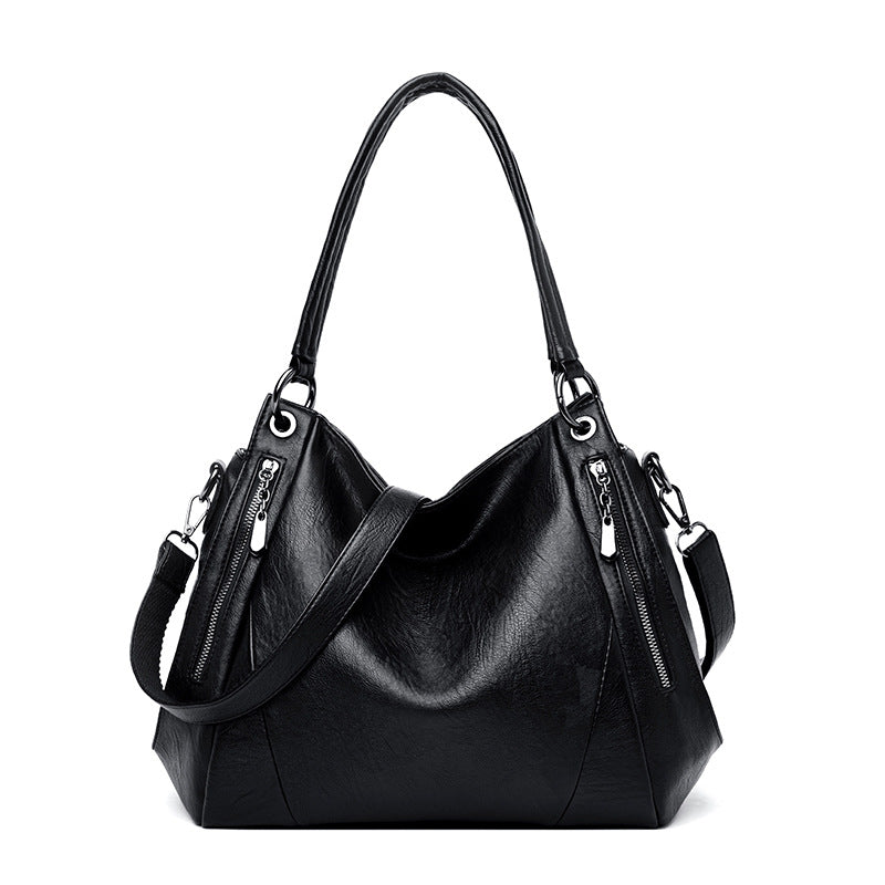 Women's Spring Large Capacity Soft Leather Mother Shoulder Bags
