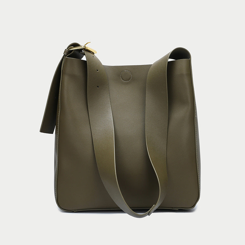 Women's Leather Versatile Korean Style Cowhide Big Shoulder Bags