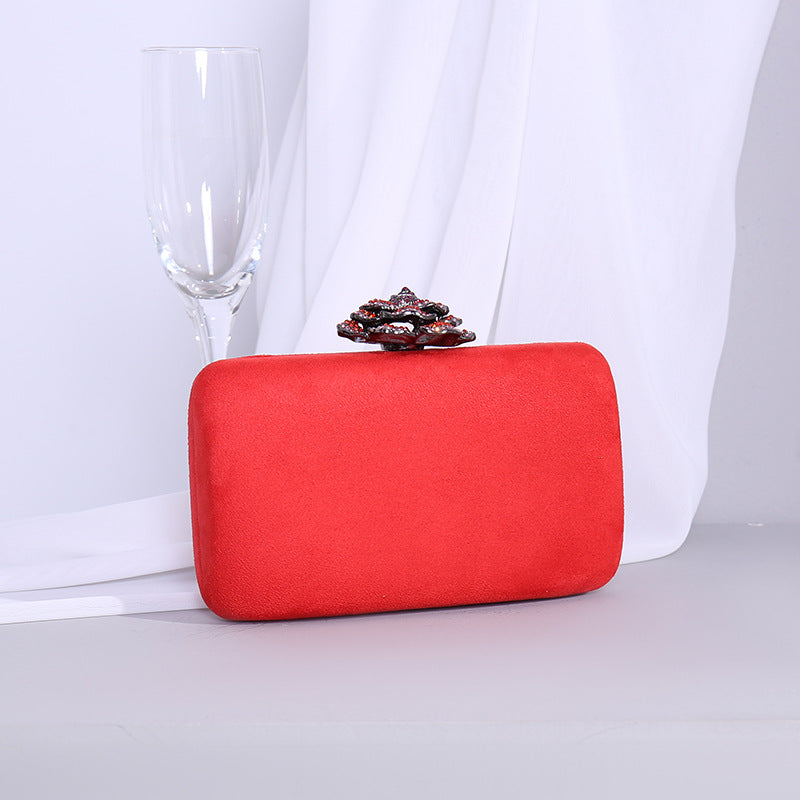 Women's Clutch Banquet Rhinestone Metal Flower Dinner Evening Bags
