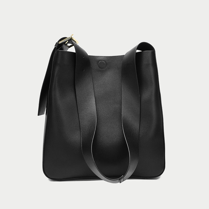 Women's Leather Versatile Korean Style Cowhide Big Shoulder Bags