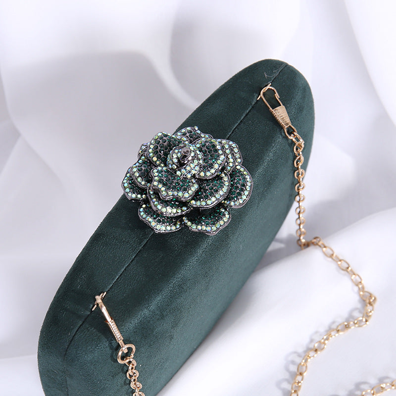 Women's Clutch Banquet Rhinestone Metal Flower Dinner Evening Bags