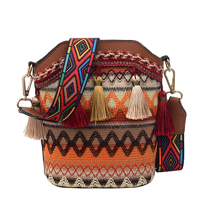 High-grade Female Ethnic Style Niche Woven Crossbody Bags