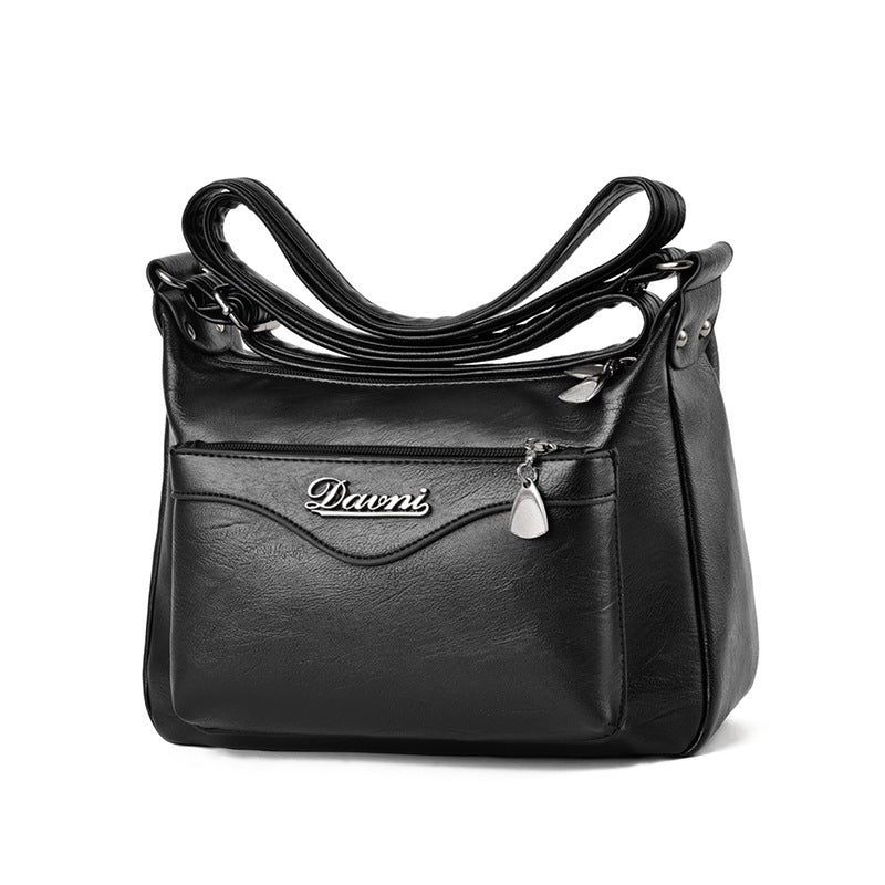 Women's Fashionable Mom Large Capacity Soft Leather Shoulder Bags