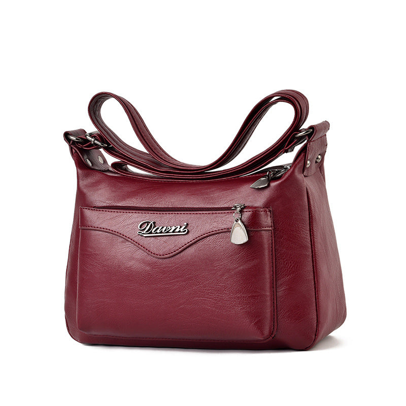 Women's Fashionable Mom Large Capacity Soft Leather Shoulder Bags