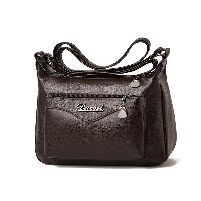 Women's Fashionable Mom Large Capacity Soft Leather Shoulder Bags