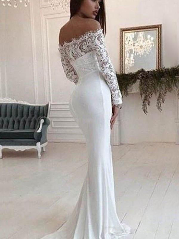Women's Autumn Sexy Lace Long Sleeve Dress Wedding Dresses