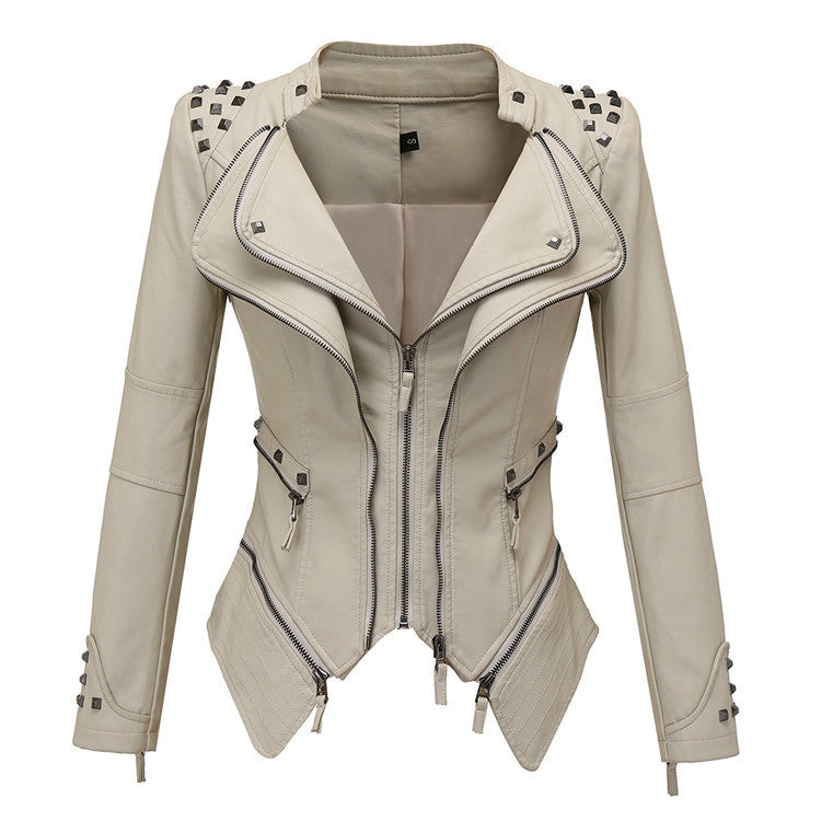 Fit Waist Trimming Versatile Motorcycle Multicolor Jackets