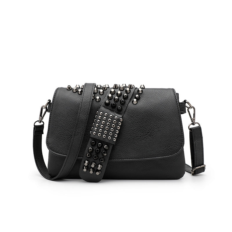 Women's Chain Rivet Embossed Black Skull For Shoulder Bags