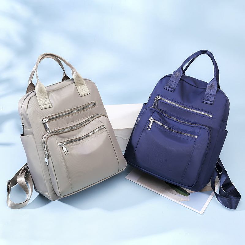 Women's Oxford Cloth Solid Color Trendy Large Backpacks