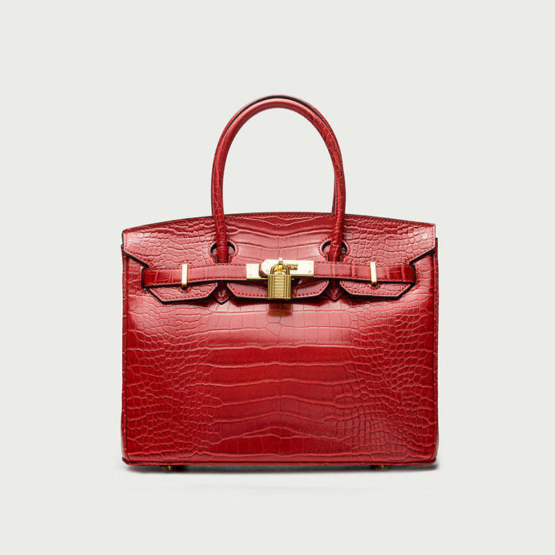 Women's Fashion Litchi Pattern Alligator Print Shoulder Bags