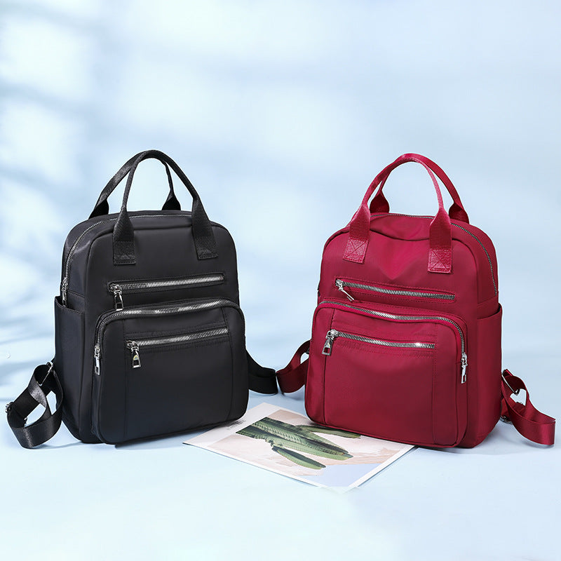 Women's Oxford Cloth Solid Color Trendy Large Backpacks