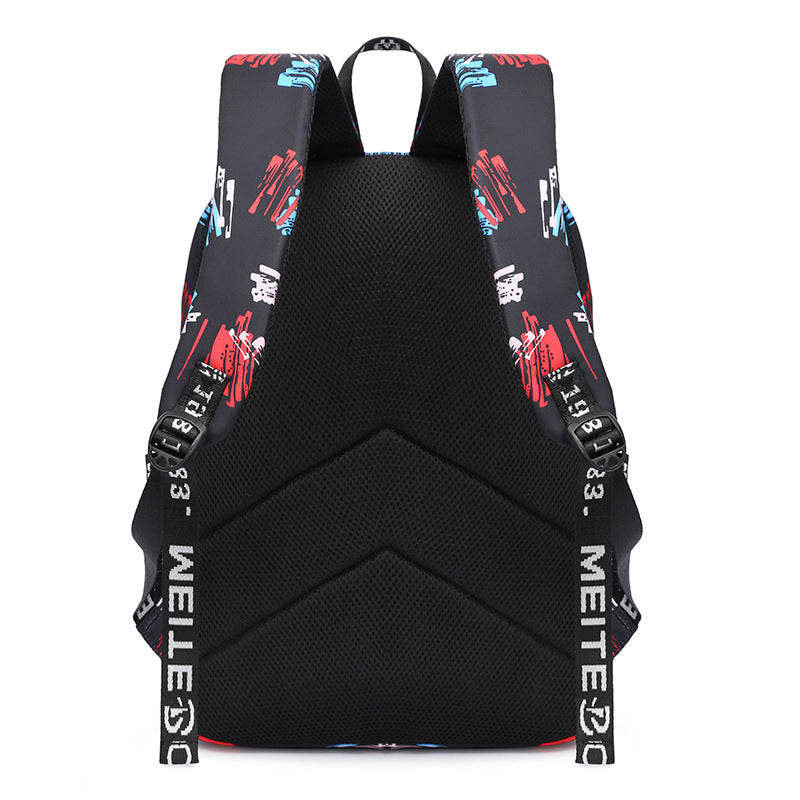 Women's & Men's & Couple Oxford Cloth Printed Fashion Large Backpacks
