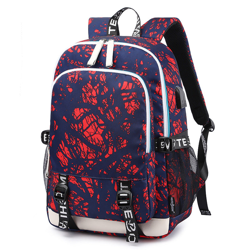 Women's & Men's & Couple Oxford Cloth Printed Fashion Large Backpacks