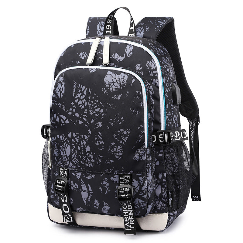 Women's & Men's & Couple Oxford Cloth Printed Fashion Large Backpacks
