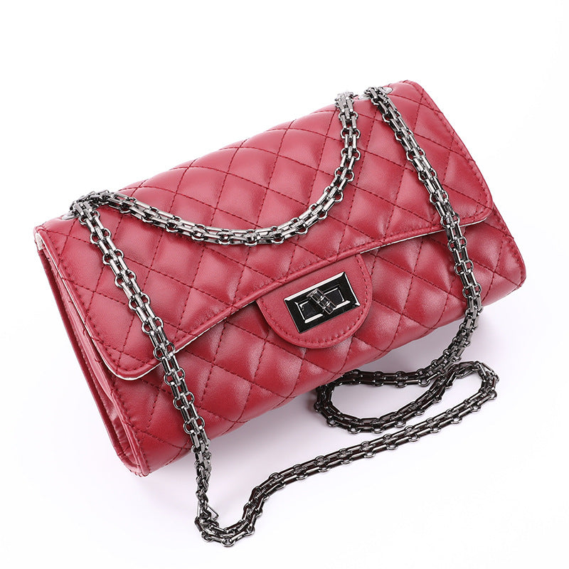 Women's Fashion Trendy Rhombus Chain Classic Style Crossbody Bags