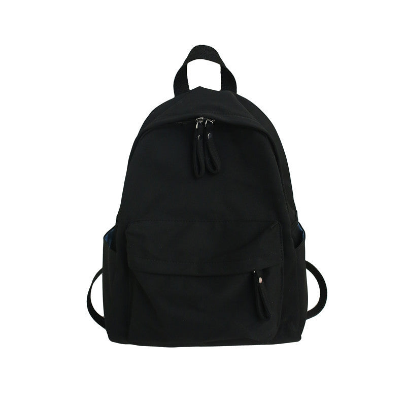 Simple Solid Color Female College Style Backpacks
