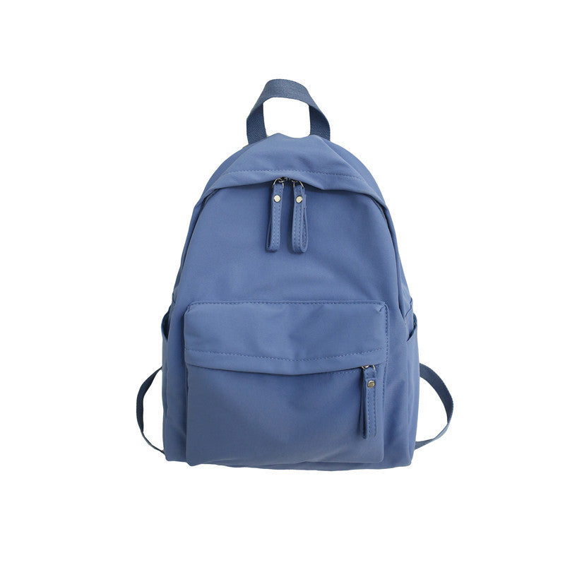 Simple Solid Color Female College Style Backpacks