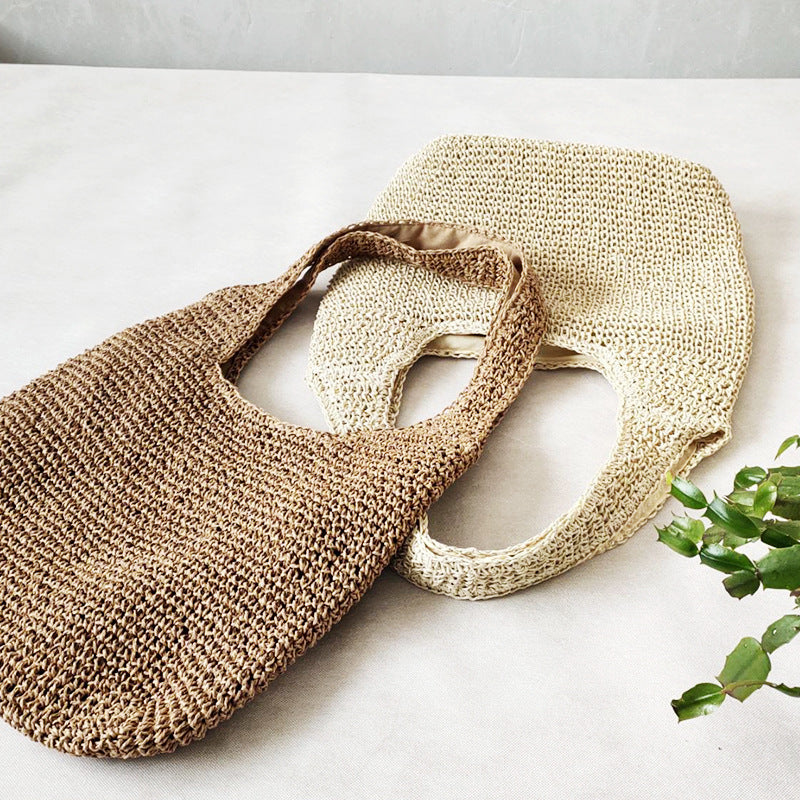 Women's Stylish Niche Woven One Underarm Beach Shoulder Bags