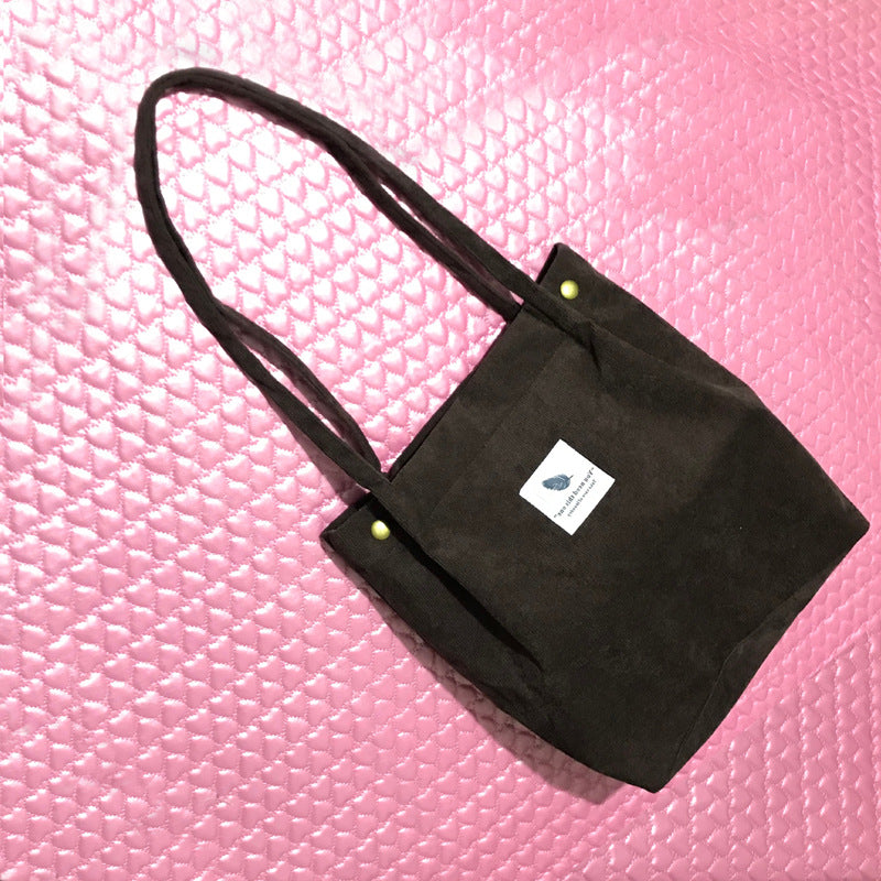 Women's Large Capacity Totes Shopping Canvas Corduroy Shoulder Bags