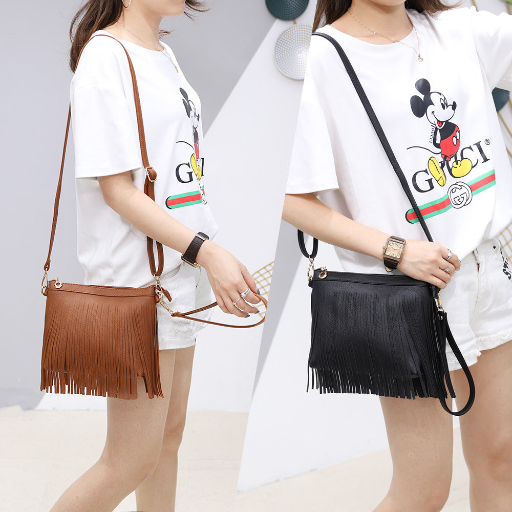 Women's American Tassel Dumpling Hand-held Short Lace Crossbody Bags
