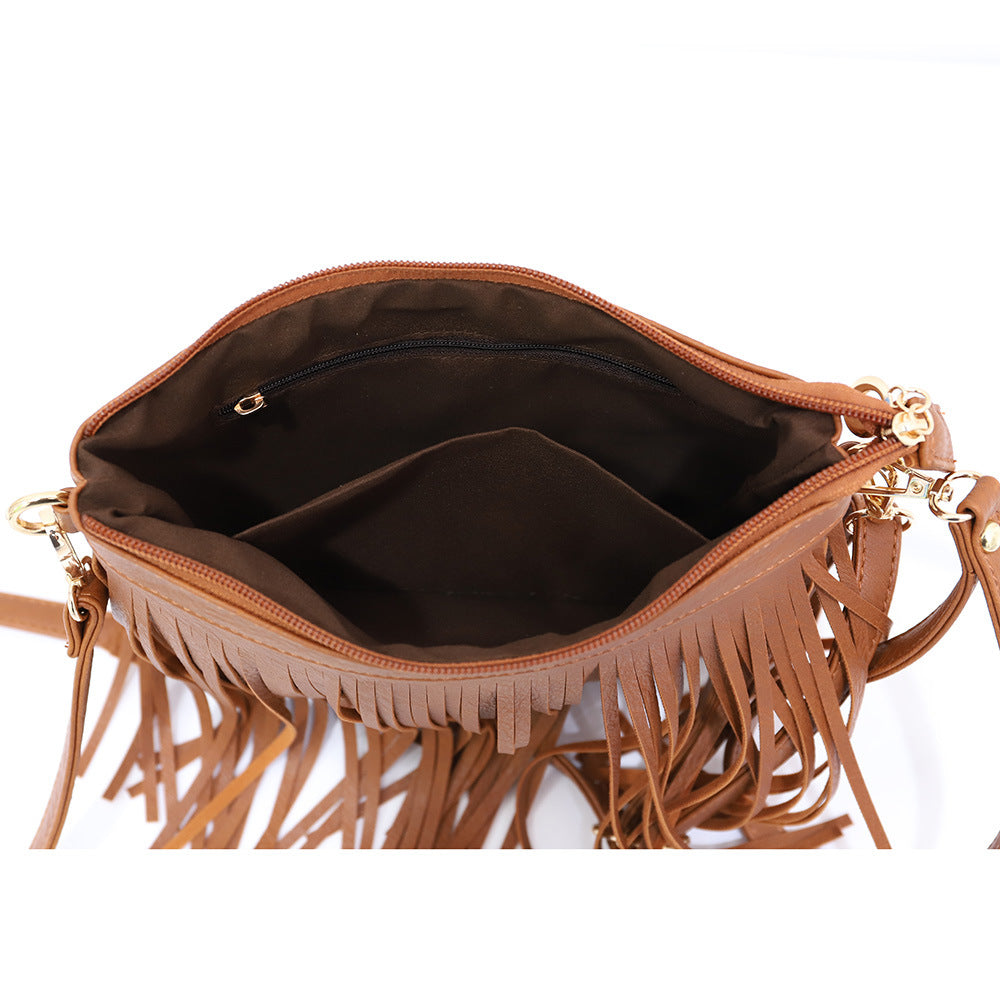 Women's American Tassel Dumpling Hand-held Short Lace Crossbody Bags