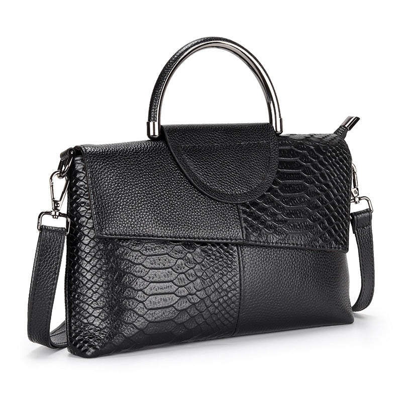 Women's First Layer Cowhide Embossed Crocodile Pattern Crossbody Bags