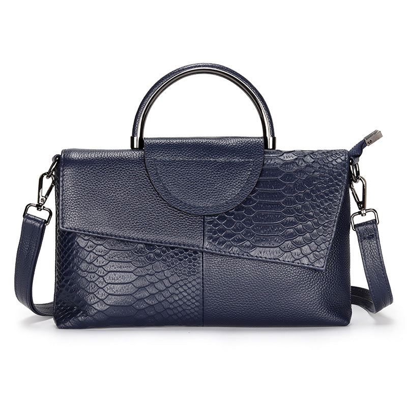 Women's First Layer Cowhide Embossed Crocodile Pattern Crossbody Bags