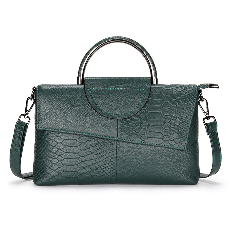 Women's First Layer Cowhide Embossed Crocodile Pattern Crossbody Bags