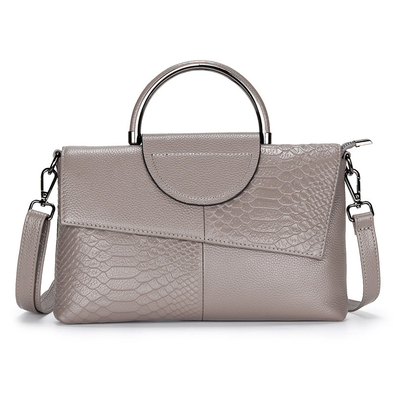Women's First Layer Cowhide Embossed Crocodile Pattern Crossbody Bags