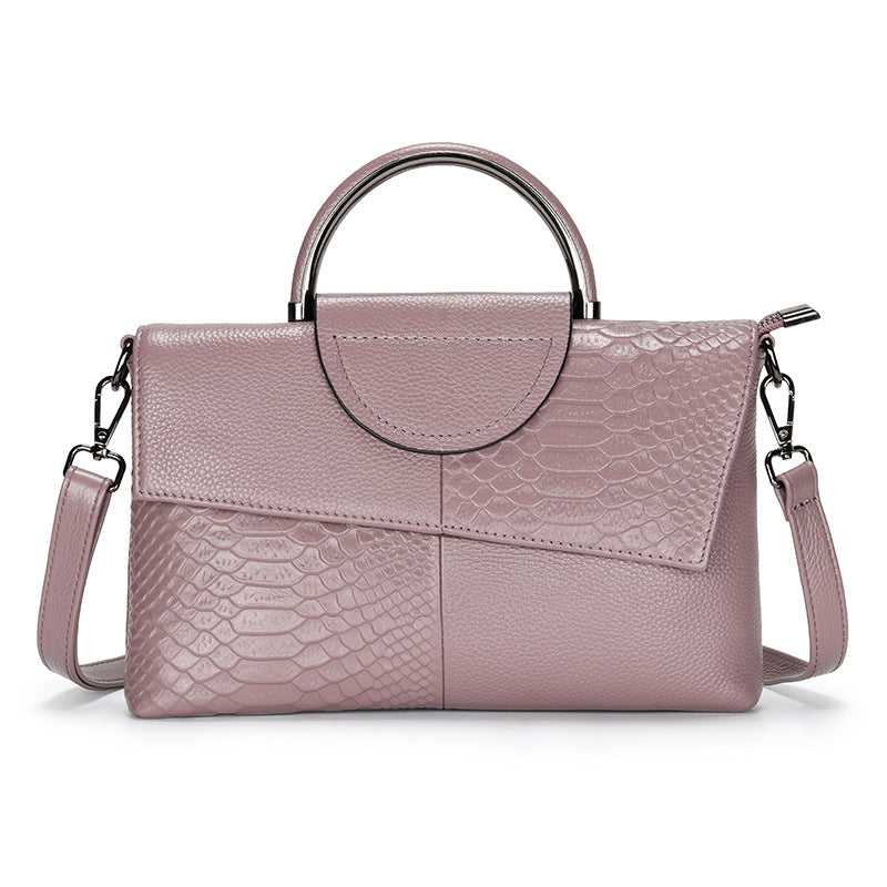 Women's First Layer Cowhide Embossed Crocodile Pattern Crossbody Bags