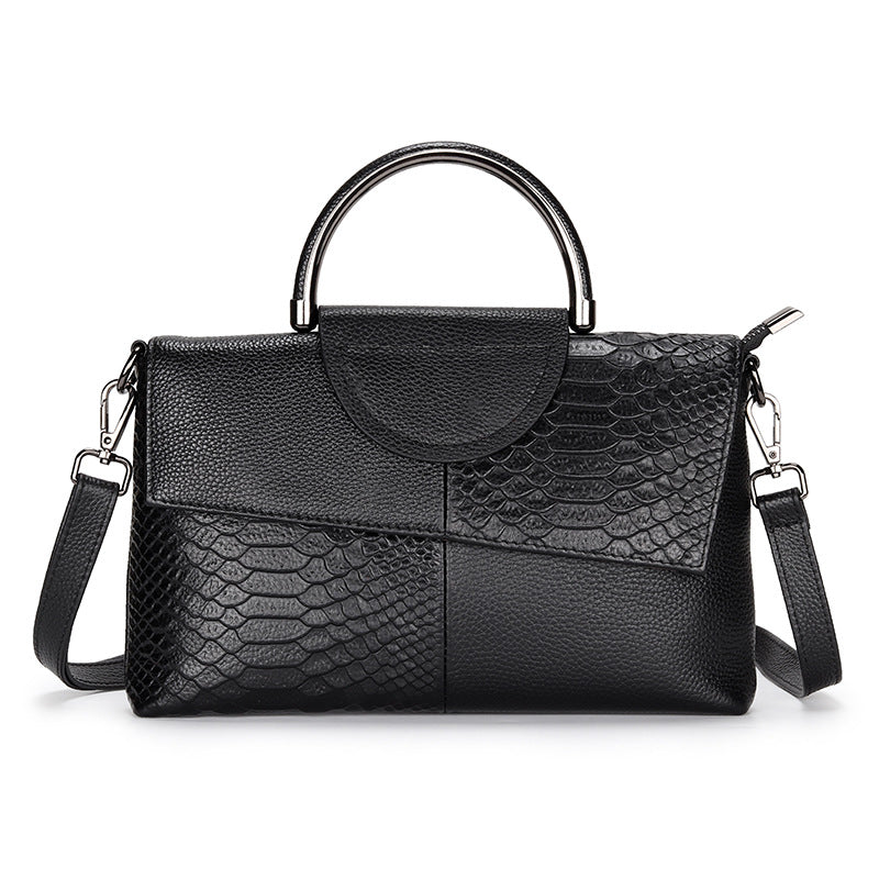 Women's First Layer Cowhide Embossed Crocodile Pattern Crossbody Bags